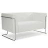 Witte lounge bank CURACAO als tweezitter met verchroomd sledepootframe van hjh OFFICE
