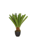 Groene Kunstplant CYCAS met varenachtige bladeren in een zwarte pot van hjh OFFICE