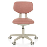 Roze Kinder bureaustoel KIDDY CLASSIC met gewatteerde zitting en vijfpotig kruis met wielen van hjh OFFICE – 360-gradenweergave (vooraanzicht 0°)