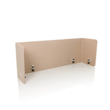 Beige Tafelverdeler FLEXMIUT U met zijvleugels en vier bevestigingsklemmen van hjh OFFICE – 360-gradenweergave (schuin vooraanzicht 30°)