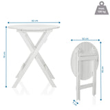 Maattekening van de Klaptafel TRAVANO T met 62 × 62 cm en een hoogte van 70 cm van hjh LIVING