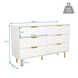 Maattekening van het Dressoir HJELLE met een breedte van 120 cm en een hoogte van 75 cm van hjh LIVING