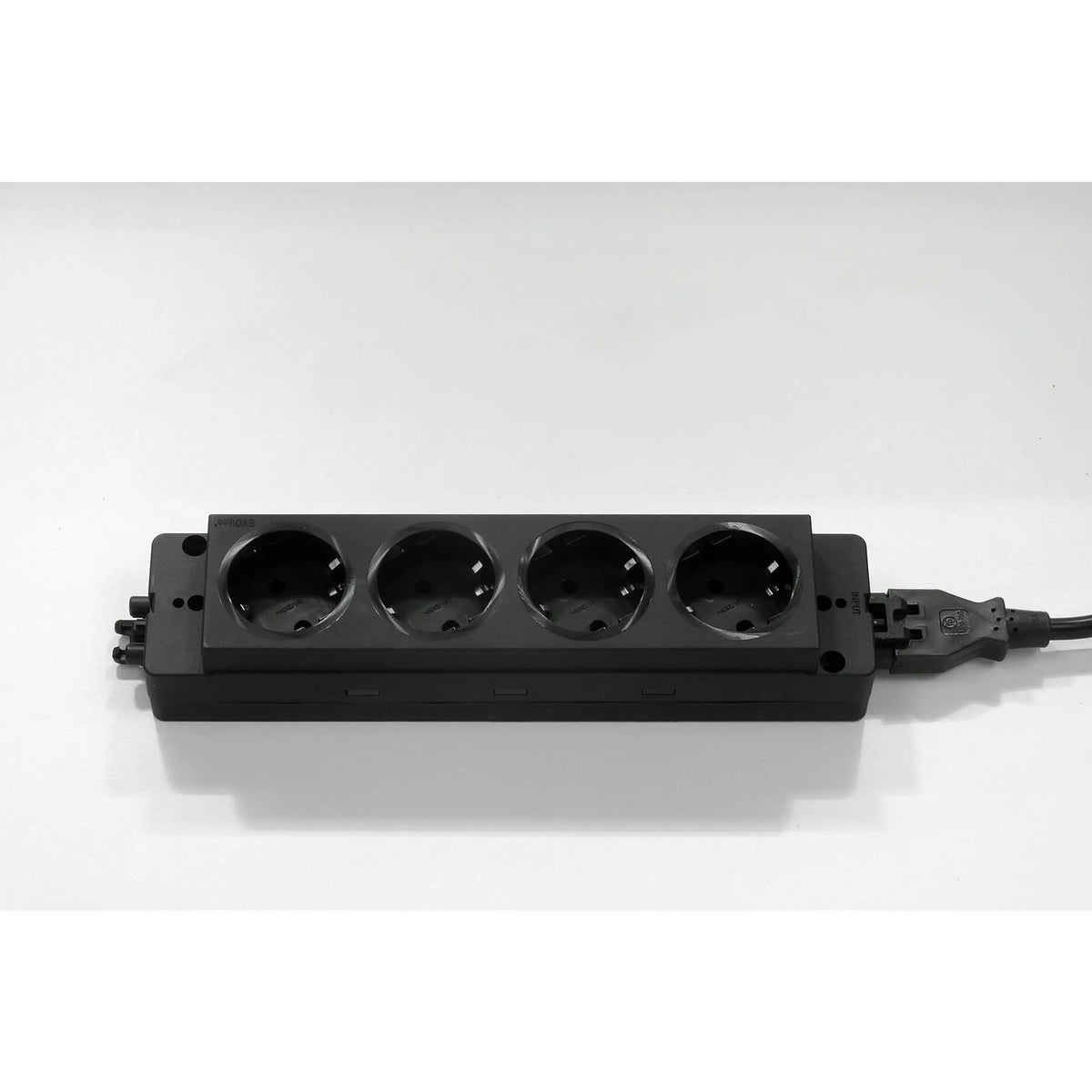 Schwarze vierfach Steckdosenleiste des Zubehörs ELSL45DE mit Netzkabel von hjh OFFICE PRO