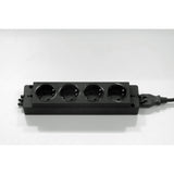 Schwarze vierfach Steckdosenleiste des Zubehörs ELSL45DE mit Netzkabel von hjh OFFICE PRO