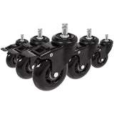 5x ROLO SKATE S 11mm/75mm met handrem | Harde bodem - Bureaustoelwielen 