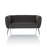 Grijze lounge bank HAYRIVER met slanke zwarte poten van hjh LIVING – 360-gradenweergave (vooraanzicht 0°)