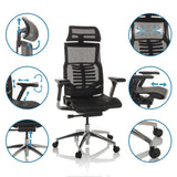 Verstelbare functies van de high end bureaustoel POFIT GEN2 in zwart met mesh rugleuning van hjh OFFICE