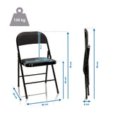 Maattekening van de Klapstoel TUDELA met een totale hoogte van 78 cm en een draagvermogen van 130 kg van hjh OFFICE