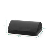 Maataanzicht van de Voetensteun Podi Velvet 1 in zwart met 43 × 28 cm van hjh OFFICE