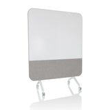Grijs Whiteboard VISION BOARD met wit schrijfoppervlak en zwenkwielen van hjh OFFICE – 360-gradenweergave (vooraanzicht 15°)