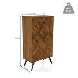Maattekening van de Commode SANTJAGO WOOD HIGH met 117 × 63 cm en een maximale belasting van 55 kg van hjh LIVING