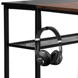 Koptelefoon aan de plank van het WORKSPACE H I Bureau in zwart-bruin van hjh OFFICE