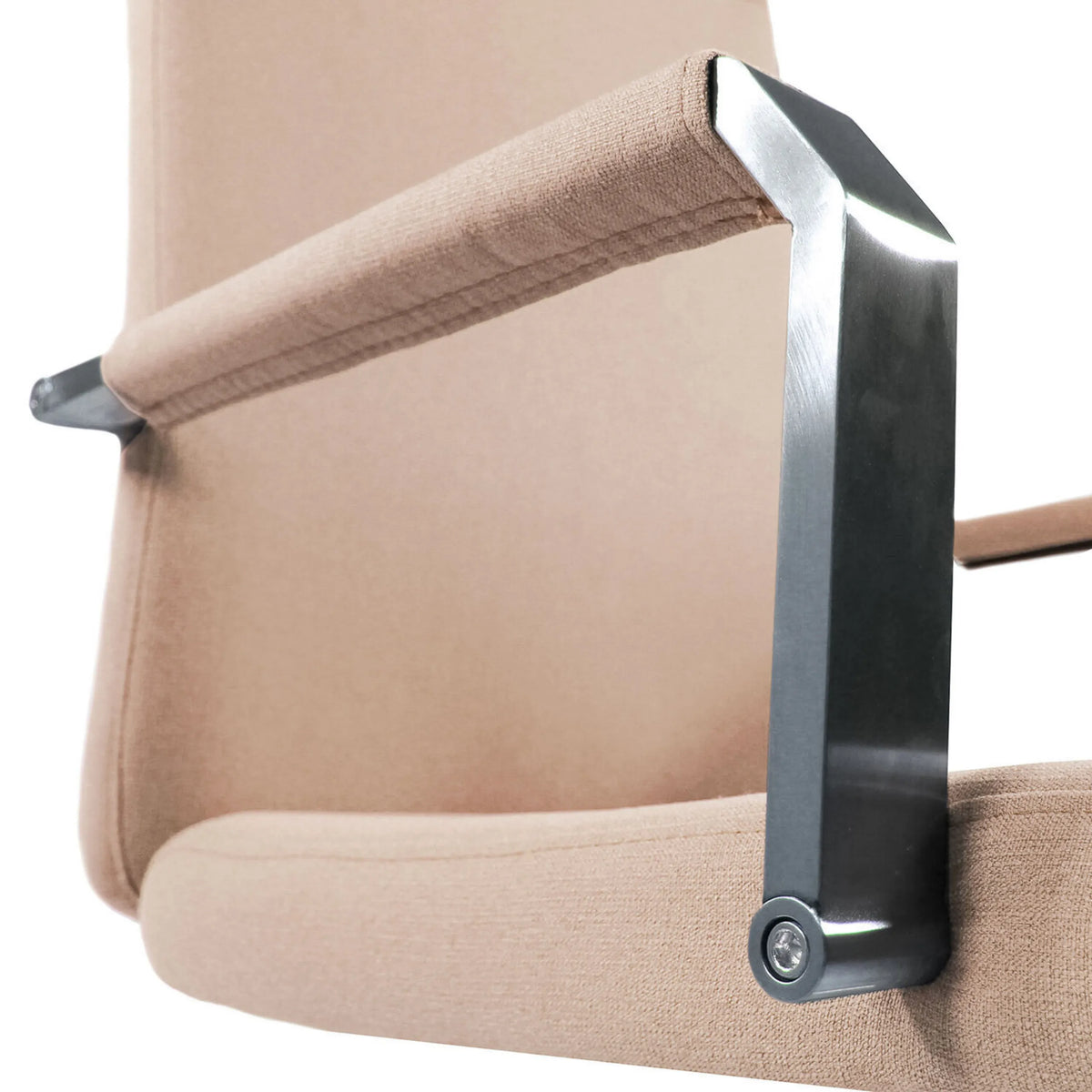 Beige armleuning met metalen steun van de Thuisgebruik bureaustoel SARANTO PLUS I van hjh OFFICE