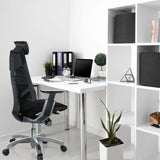 Zwarte High end bureaustoel GENIDIA PRO met netrugleuning en hoofdsteun van hjh OFFICE