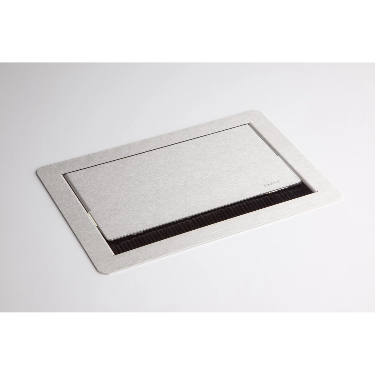 Zilveren stekkerdoos van de ELDATA0 Accessoires met borstelstrip en klapdeksel van hjh OFFICE PRO