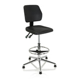 Zwarte Baliestoel TOP WORK 11 I met voetring en stervormig onderstel op glijders van hjh OFFICE