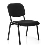 Zwarte Vierpotige stoel XT 600 XL met stoffering op zitvlak en rugleuning van hjh OFFICE – 360-gradenweergave (schuin vooraanzicht 40°)