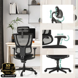 Luxe directiestoel ERGOHUMAN SLIM ECO F GEN2 met verstelbare hoofdsteun en armleuningen van hjh OFFICE (AI-gegenereerde afbeelding)