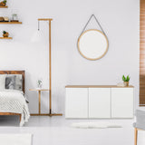 Dressoir KELO S in wit met eikenhouten blad van hjh LIVING