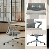 Hoogteverstelbare armleuning en gasveer van de high end bureaustoel VERVIO in grijs van hjh OFFICE