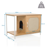 Maattekening van het Kattenhuis KITTYHOME 1 in beukenhout van 80 × 48 cm van hjh LIVING