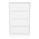 Witte commode ESTORIA met vier laden en eenvoudige grepen van hjh LIVING – 360-gradenweergave (vooraanzicht 0°)
