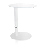 Wit Zit- Sta bureau STAND III met rond tafelblad en ronde voet van hjh OFFICE – 360-gradenweergave (vooraanzicht 0°)