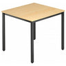 Vierkante tafel DORAN DQ08 D met esdoornhouten blad en zwart vierkant buizenframe van hjh OFFICE PRO