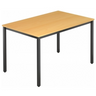 Bureau DORAN DQ12 D met beukenkleurig blad en zwart vierkant buisframe van hjh OFFICE PRO