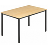 Bureau DORAN DQ12 D met licht esdoornen blad en zwart vierkant buisframe van hjh OFFICE PRO