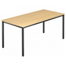 Bureau DORAN DQ16 D met esdoornkleurig bureaublad en zwarte poten van hjh OFFICE PRO