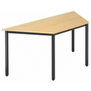 Bureau DORAN DQTR D met esdoornkleurige plaat en zwart vierkant buisframe van hjh OFFICE PRO