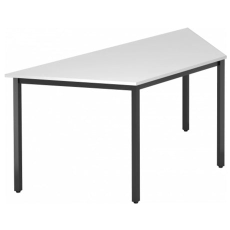 Bureau DORAN DQTR D met wit tafelblad en zwart vierkant buisframe van hjh OFFICE PRO