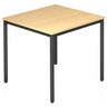 Vierkante tafel DORAN DR08 D met esdoornhouten blad en zwarte ronde buispoten van hjh OFFICE PRO