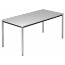 Rechthoekige tafel DORAN DR16 C met grijs blad en verchroomde ronde buispoten van hjh OFFICE PRO
