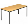 Bureau DORAN DR16 D met beukenkleurig blad en zwart rondbuisframe van hjh OFFICE PRO