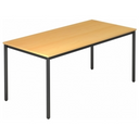 Bureau DORAN DR16 D met beukenkleurig blad en zwart rondbuisframe van hjh OFFICE PRO
