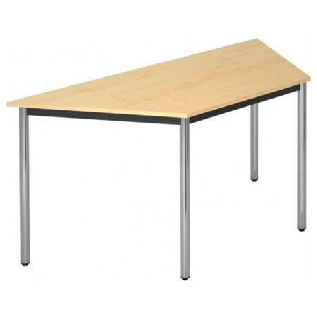Bureau DORAN DRTR C met esdoornkleurig blad en verchroomde ronde buispoten van hjh OFFICE PRO