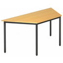 Bureau DORAN DRTR D met beukenkleurig blad en zwart rondbuisframe van hjh OFFICE PRO