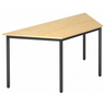 Schrijfbureau DORAN DRTR D met esdoornkleurig blad en zwart rondbuisframe van hjh OFFICE PRO