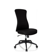 Schwarzer Profi-Bürostuhl OFFICE XT mit Stoffbezug und fünf Rollen von hjh OFFICE