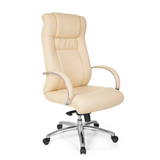 Beige bureaustoel XXL G 600 met armleuningen en vijfpoot met zwenkwielen van hjh OFFICE – 360-gradenweergave (schuin vooraanzicht 40°)