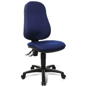 Thuisgebruik bureaustoel POINT 60 met donkerblauwe stofbekleding en zwart onderstel van Topstar