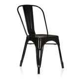 Zwarte Bistrostoel VANTAGGIO COMFORT met metalen frame en hoge rugleuning van hjh OFFICE – 360-gradenweergave (schuin vooraanzicht 40°)