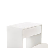 Wit tafelblad met een lade van de Glamdesk make-up spiegel van hjh LIVING