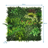 Maattekening van de Plantmat LEAFLUXE 3D met 100 × 100 × 7 cm van hjh LIVING