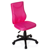 Roze Kinder bureaustoel KIDDY BASE met netrug en zwart vijfpootkruis met wieltjes van hjh OFFICE – 360-gradenweergave (schuin vooraanzicht 40°)