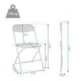 Technische tekening van de Outdoor stoel TUDELA XXL W met een hoogte van 80 cm en een draagvermogen van 190 kg van hjh OFFICE