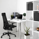Zwarte professionele bureaustoel GENIDIA SMART BLACK met netrugleuning en armleuningen van hjh OFFICE