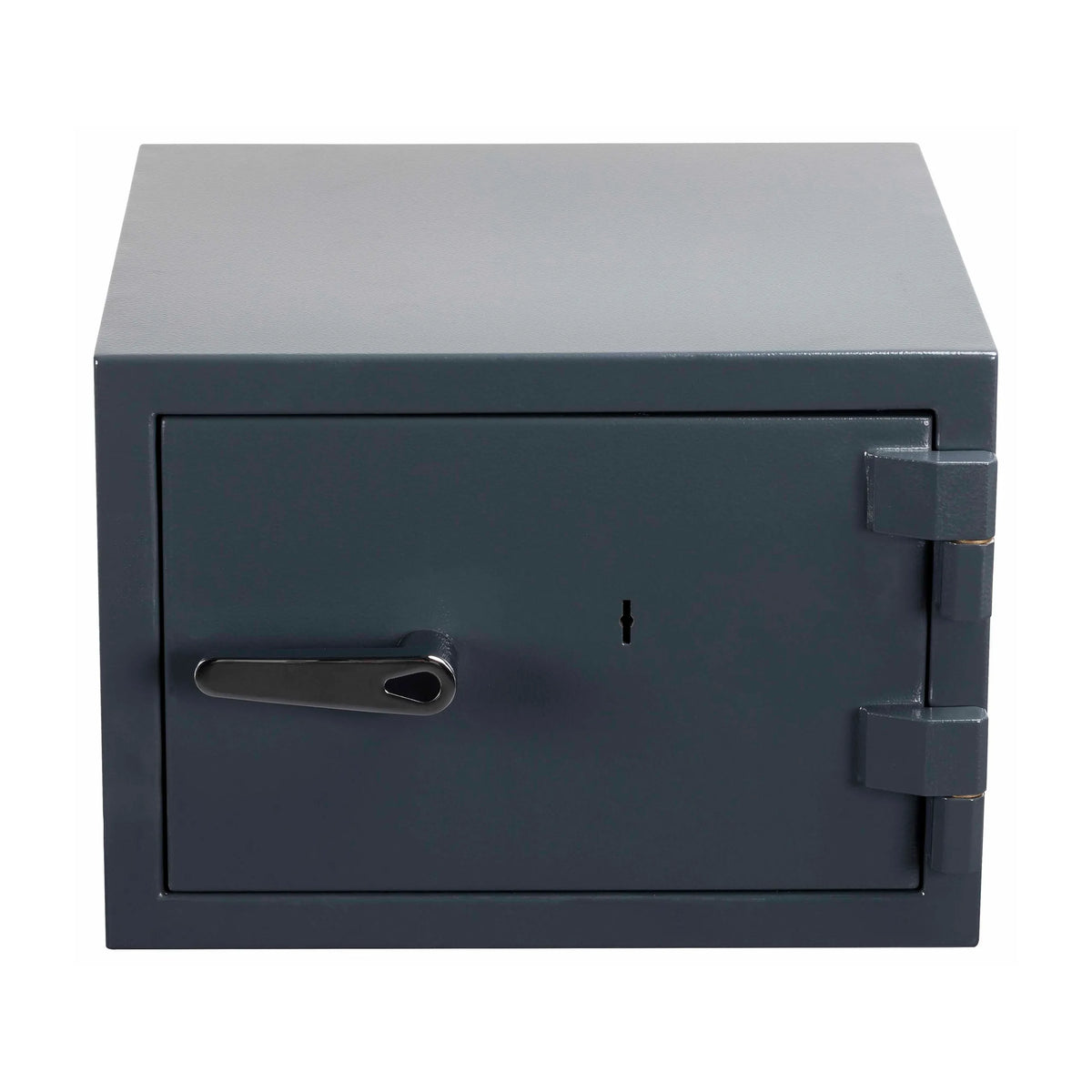 Antracietkleurige kluis Safe Compact Pro met een deurklink en een slotcilinder van hjh OFFICE